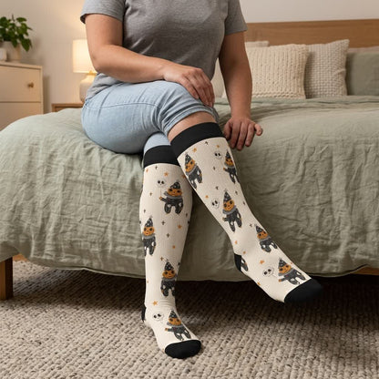 Plus Size Skull Pumpkin Bunny Compression Socks - image 3