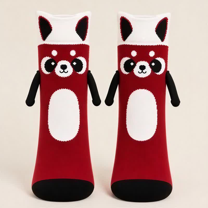 Cozy Hand Holding Animal Quarter Socks(2 Pairs) - C - EU36-41(US3-8) - image 3