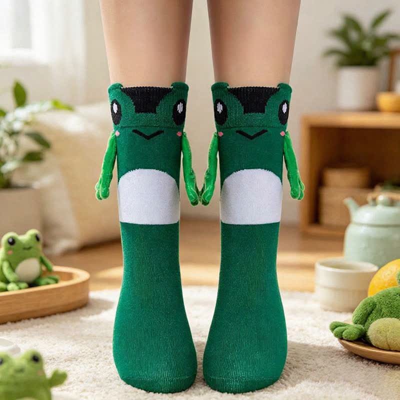 Cozy Hand Holding Animal Quarter Socks(2 Pairs) - B - EU36-41(US3-8) - image 2