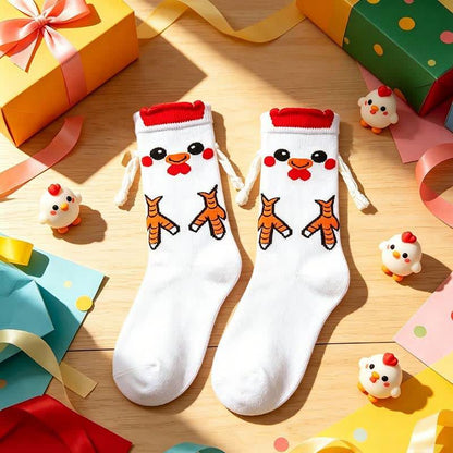 Cozy Hand Holding Animal Quarter Socks(2 Pairs) - D - EU36-41(US3-8) - image 4
