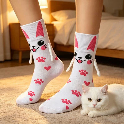 Cozy Hand Holding Animal Quarter Socks(2 Pairs) - E - EU36-41(US3-8) - image 5