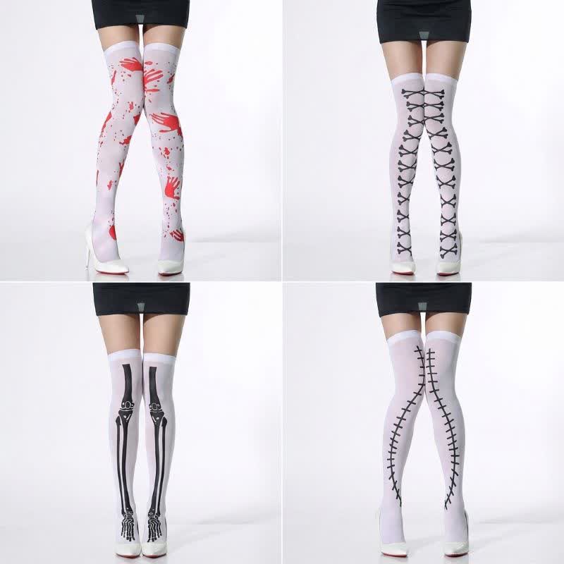 Halloween Party Thigh High Socks (4 Pairs) - A+B+C+D - EU36-43 (US3-9) - image 0