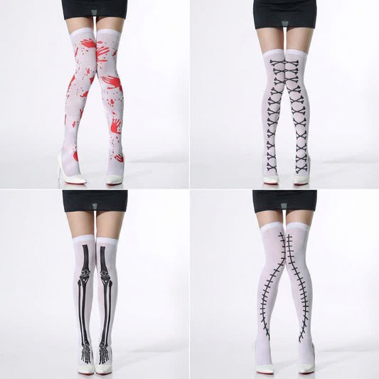 Halloween Party Thigh High Socks (4 Pairs) - A+B+C+D - EU36-43 (US3-9) - image 0