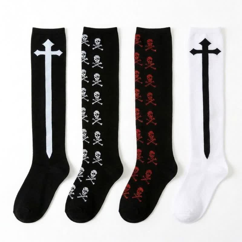 Halloween Fun Over Knee Thigh Socks (4 Pairs) - Multicolor - EU36-43 (US3-9) - image 0