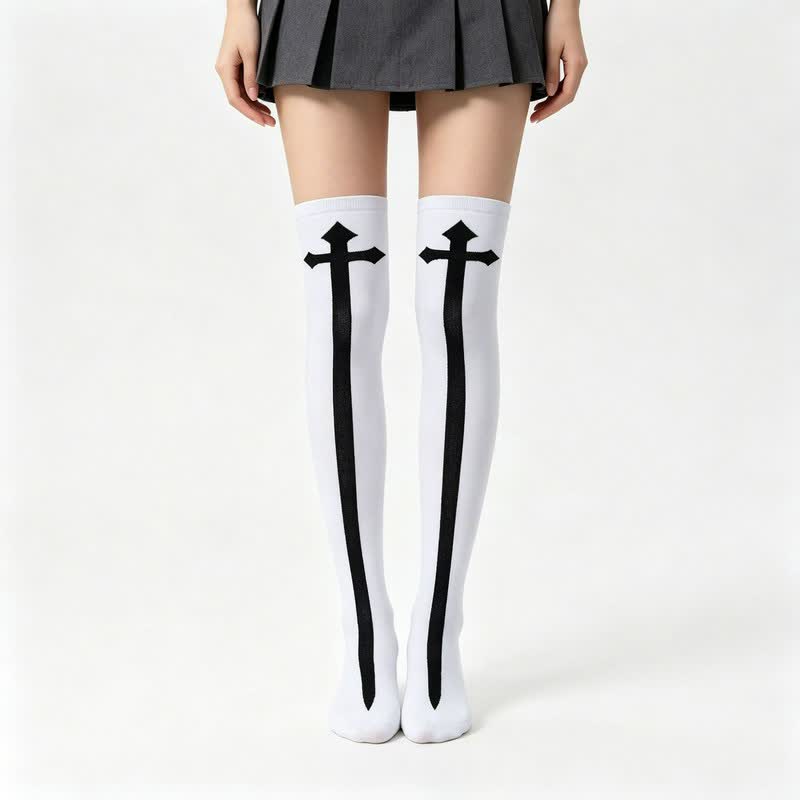 Halloween Fun Over Knee Thigh Socks (4 Pairs) - C - EU36-43 (US3-9) - image 3