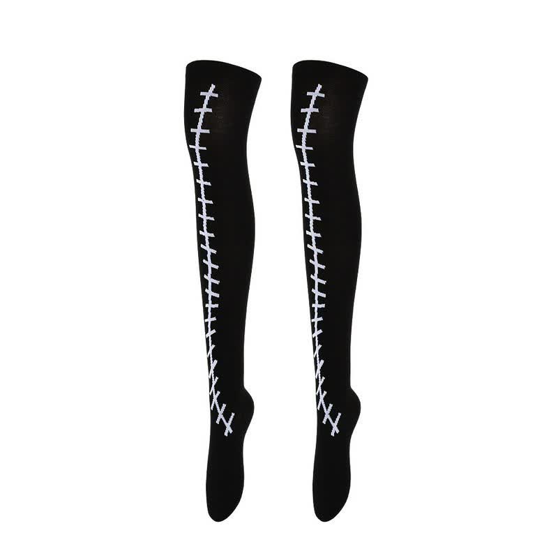 Halloween Party Over Knee Thigh Socks (4 Pairs) - A - EU36-43 (US3-9) - image 1