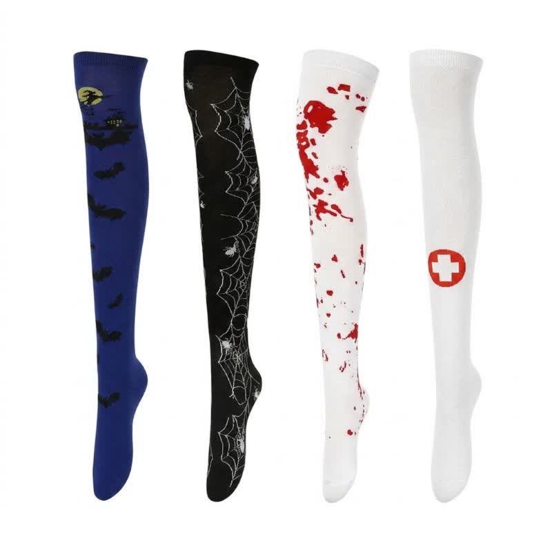 Halloween Bold Over Knee Thigh Socks (6 Pairs) - image 0