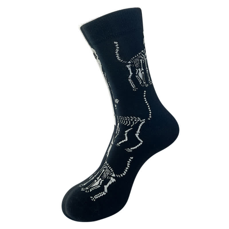Halloween Spider Web Print Crew Socks (5 Pairs) - C - EU36-43 (US3-9) - image 3