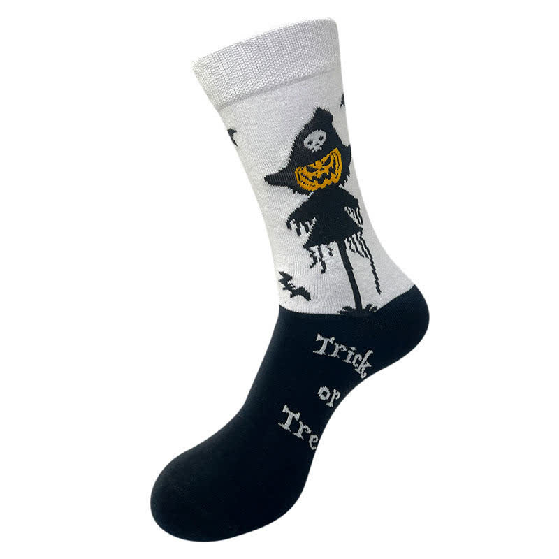 Halloween Spider Web Print Crew Socks (5 Pairs) - D - EU36-43 (US3-9) - image 4