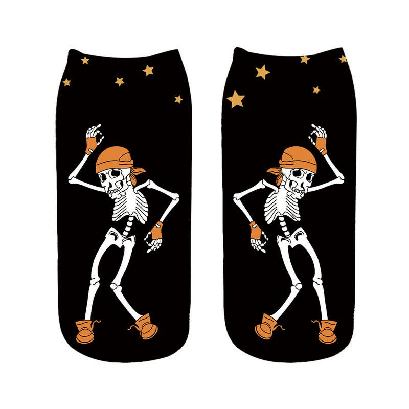 Halloween Skeleton Playing Saxophone Ankle Socks (5 Pairs) - D - EU36-43 (US3-9) - image 4
