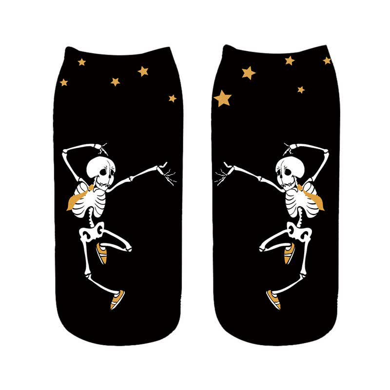 Halloween Skeleton Playing Saxophone Ankle Socks (5 Pairs) - E - EU36-43 (US3-9) - image 5
