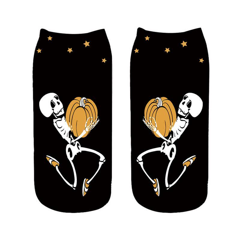 Halloween Skeleton Playing Saxophone Ankle Socks (5 Pairs) - C - EU36-43 (US3-9) - image 3