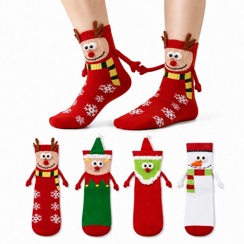 Festive Cartoon Face Polycotton Quarter Socks(4 Pairs) - Yellow - EU34-40(US1-7) - image 0