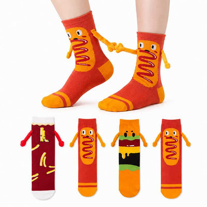 Playful Food Print Polycotton Quarter Socks(3 Pairs) - image 0