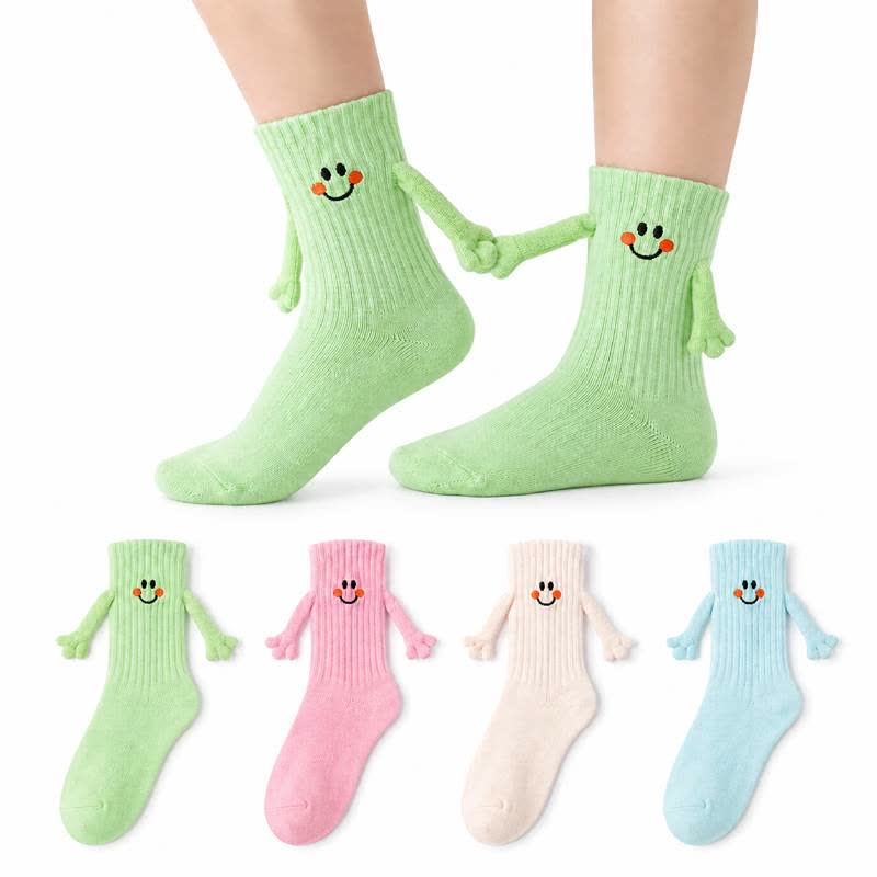 Smiley Embroidered Knit Quarter Socks(4 Pairs) - Multicolor - EU36-42(US3-9) - image 0