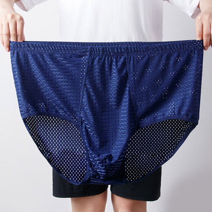 Plus Size Ice Silk Hip Briefs(1 Pair) - Royal Blue - 10XL - image 7