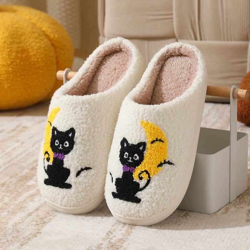 Halloween Witch Ghost Lantern Plush House Slippers - B - EU44-45(US9-10) - image 2