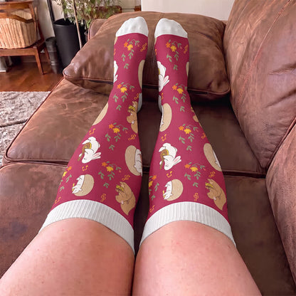 Plus Size Autumn Pumpkin Ghost Compression Socks - image 1