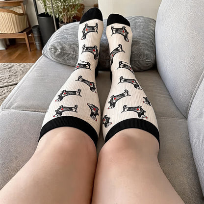 Plus Size Halloween Dachshund Compression Socks - image 2
