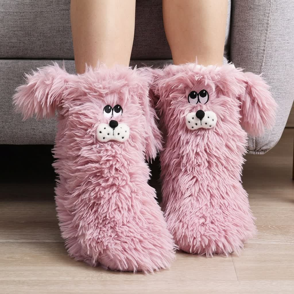 Cozy Home Dog Slipper Socks - Pink - EU36-41(US3-7.5) - image 2