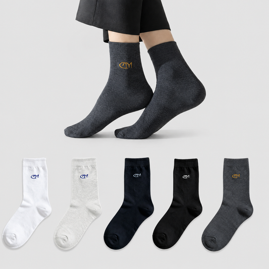 Classic Cotton Blend Quarter Socks(5 Pairs) - Multicolor - EU39-44(US6-10) - image 0