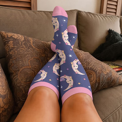 Plus Size Moonlit Kitty Compression Socks - image 1