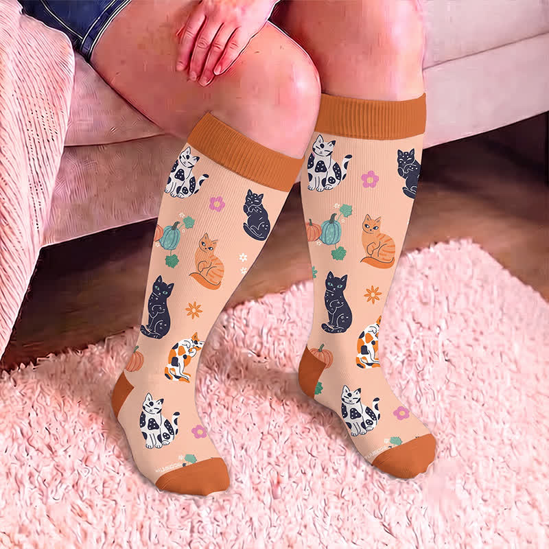 Plus Size Moonlit Kitty Compression Socks - image 2