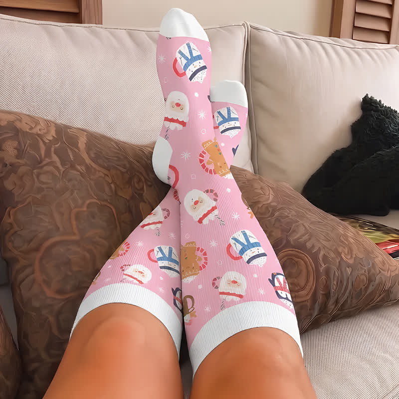 Plus Size Christmas Snowman Compression Socks - image 3