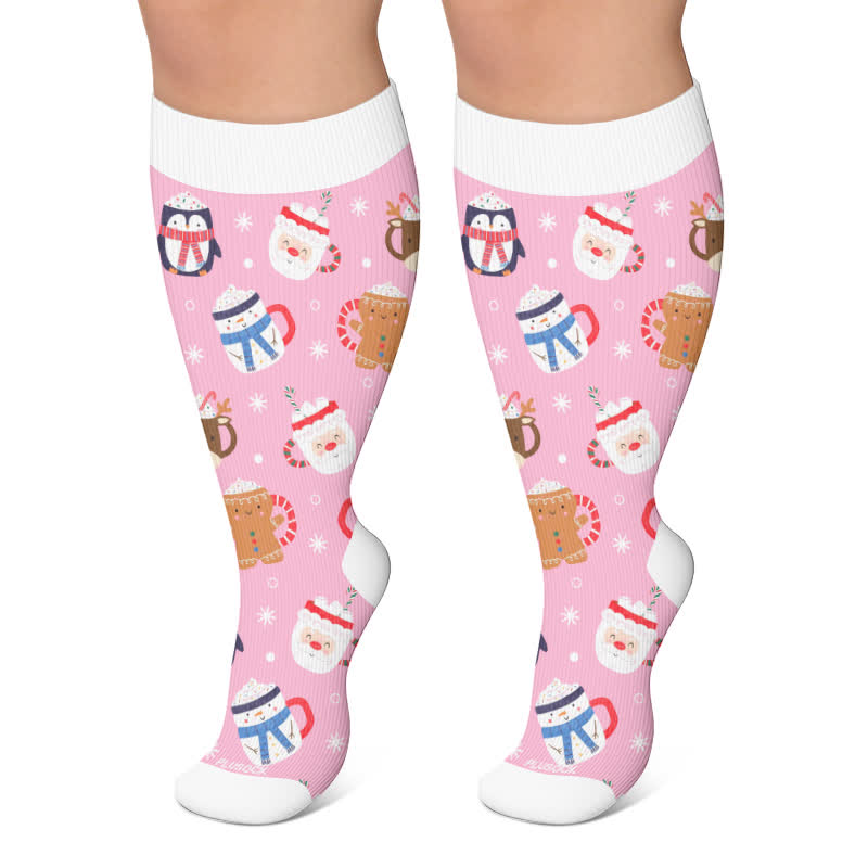Plus Size Christmas Snowman Compression Socks - image 5