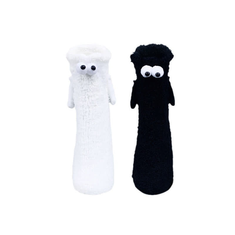 White Googly-Eye Long Tube Slipper Socks (4 Pairs) - Multicolor - EU36-42(US3-8.5) - image 2