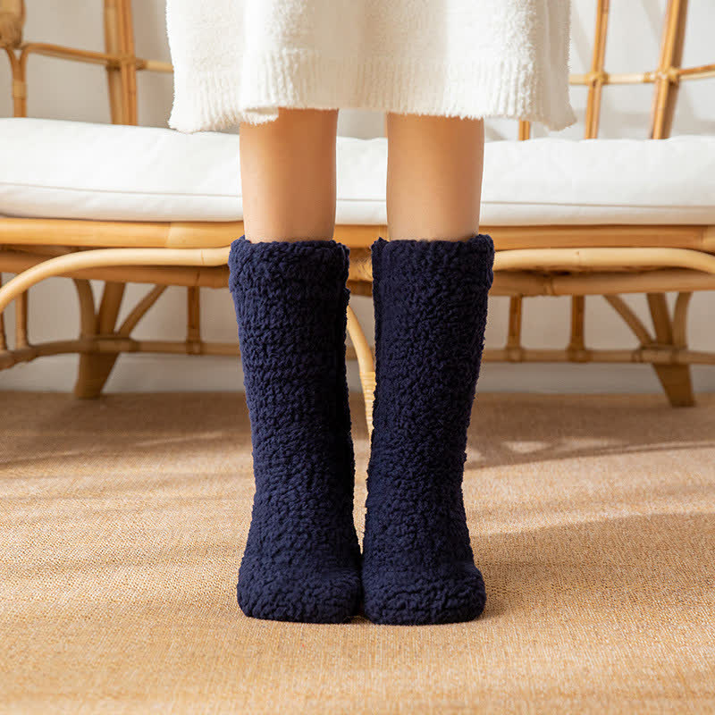 Solid White Fluffy Mid-Calf Slipper Socks (2 Pairs) - image 6