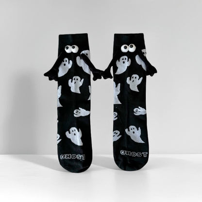 Ghost Magnetic Hand Holding Socks(4 Pairs) - Black - EU36-40(US3-7) - image 2