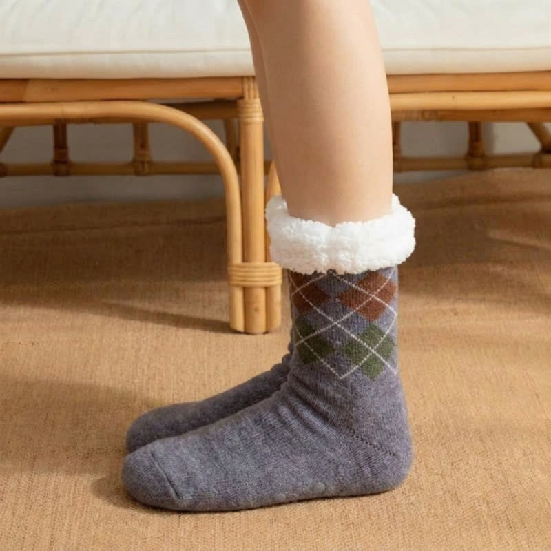 Blue Grey Puppy Face Knit Slipper Socks - image 3