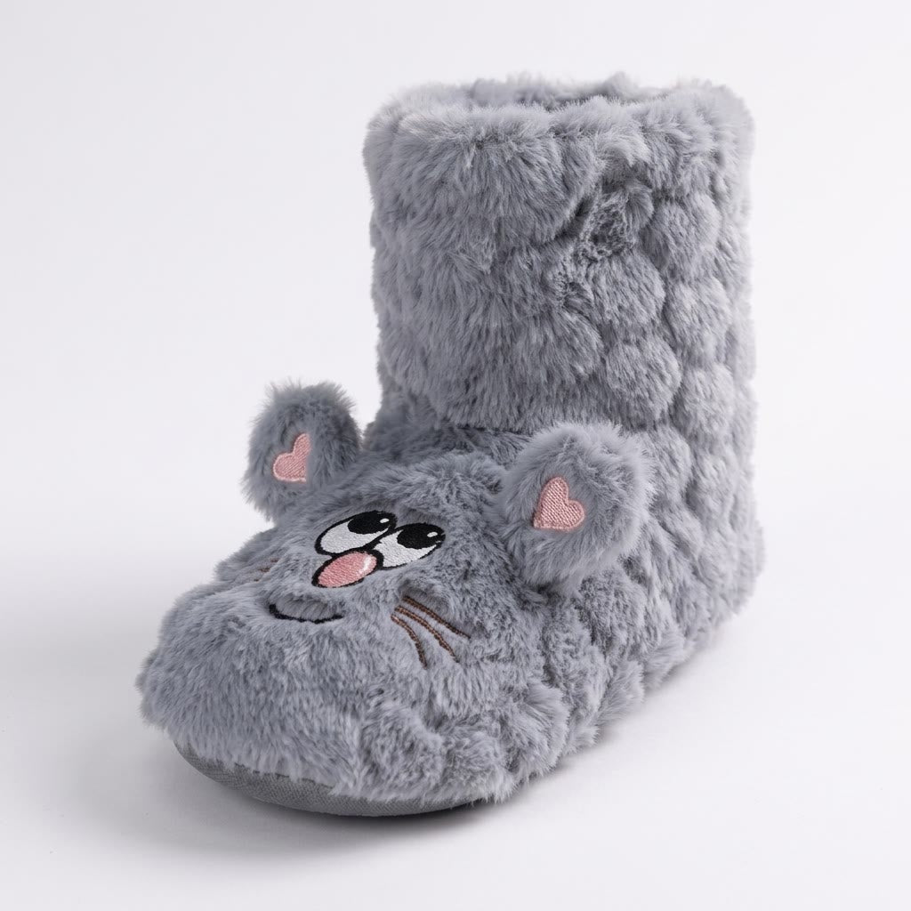 Pink Cartoon Cat Face Fuzzy Slipper Socks - image 8
