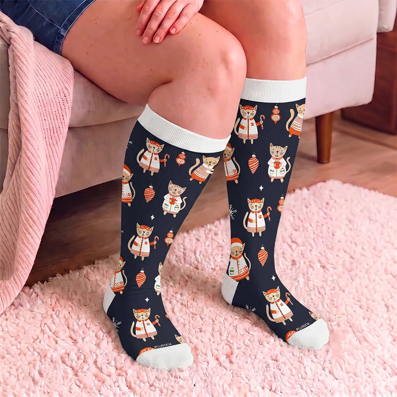 Plus Size Deer Reindeer Compression Socks - image 2