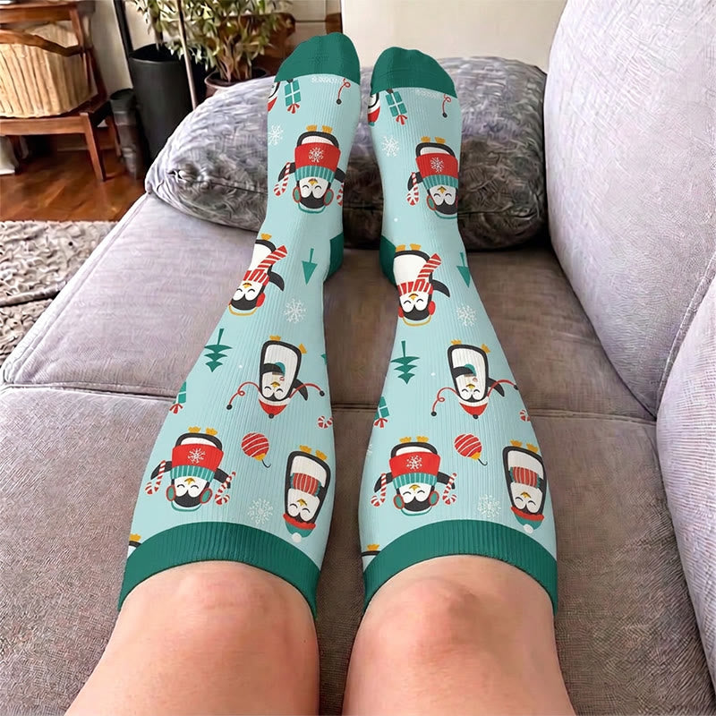 Plus Size Deer Reindeer Compression Socks - image 3