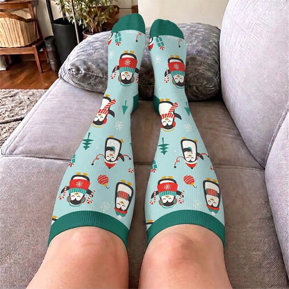 Plus Size Deer Reindeer Compression Socks - image 3