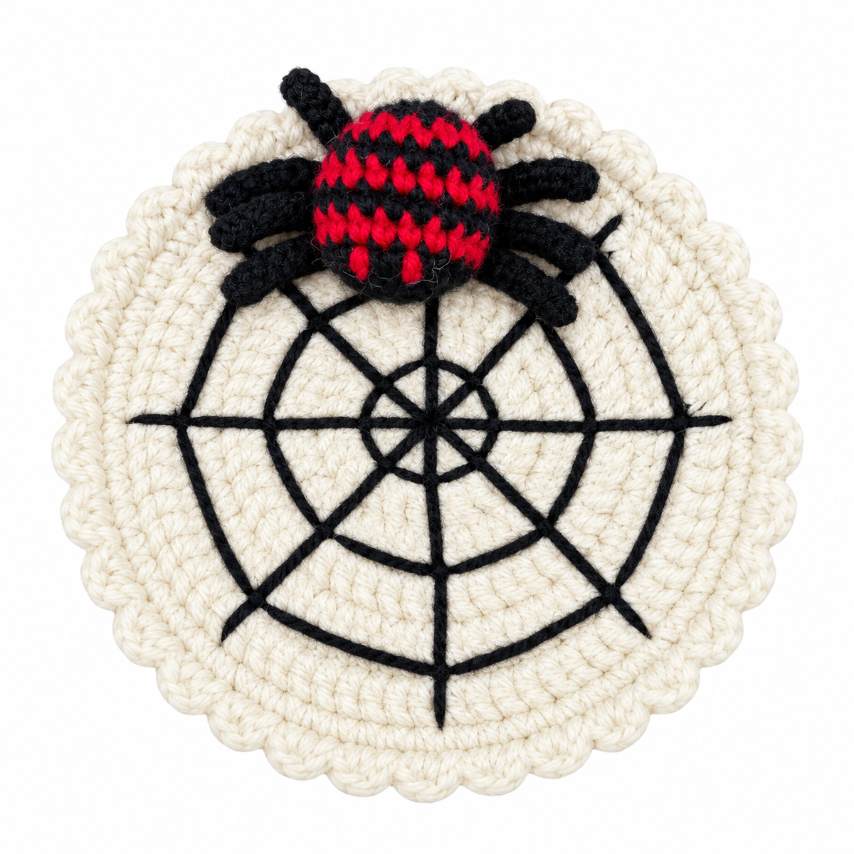 Halloween Spider Crochet Coasters - Beige - One Size - image 5