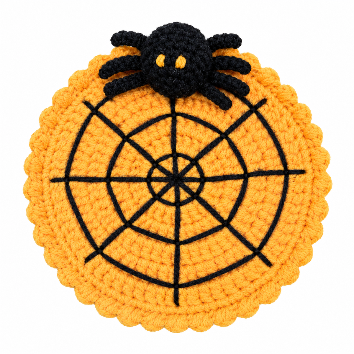Halloween Spider Crochet Coasters - Orange - One Size - image 6