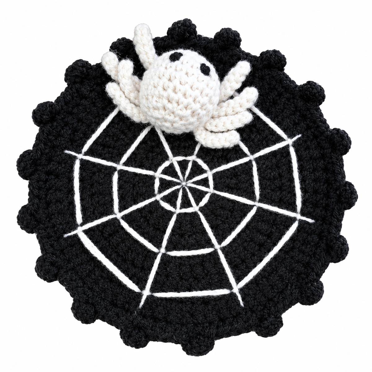 Halloween Spider Crochet Coasters - Black - One Size - image 7