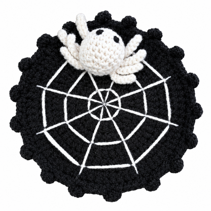 Halloween Spider Crochet Coasters - Black - One Size - image 7