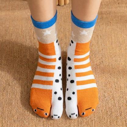 Cartoon Character Tabi Socks (4 Pairs) - image 3
