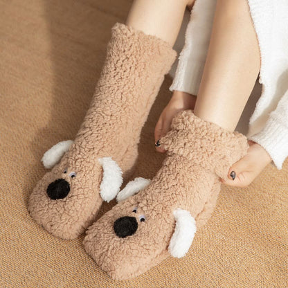 Cozy Puppy Sherpa Home Slipper Socks(2 Pairs) - image 1