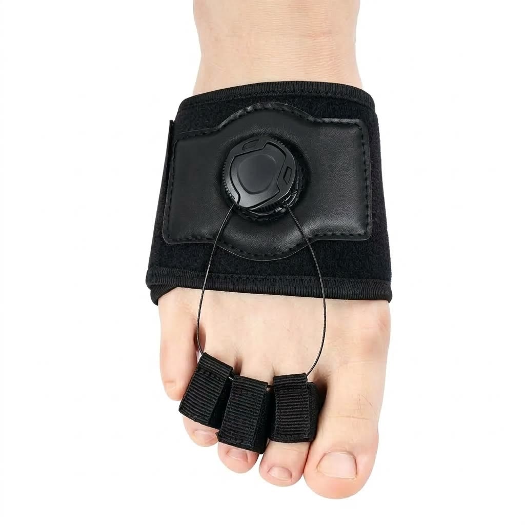 Adjustable Dial Bunion Support Toe Corrector - Black - Right - 3-Toe - image 6