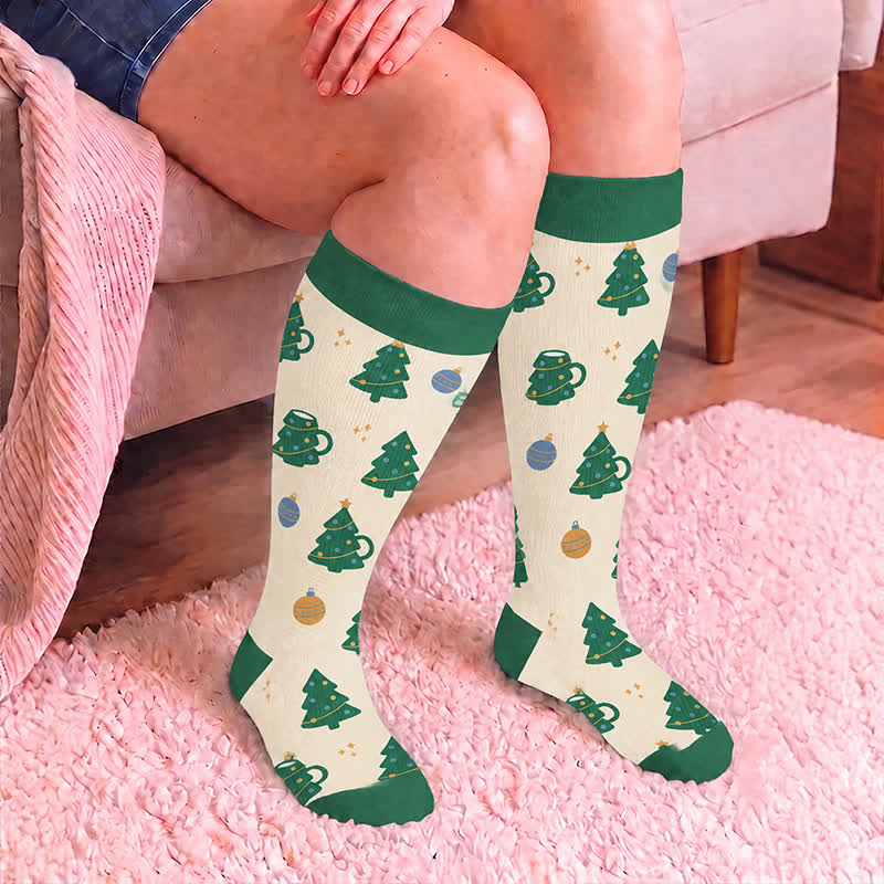 Plus Size Christmas Village Compression Socks - image 3