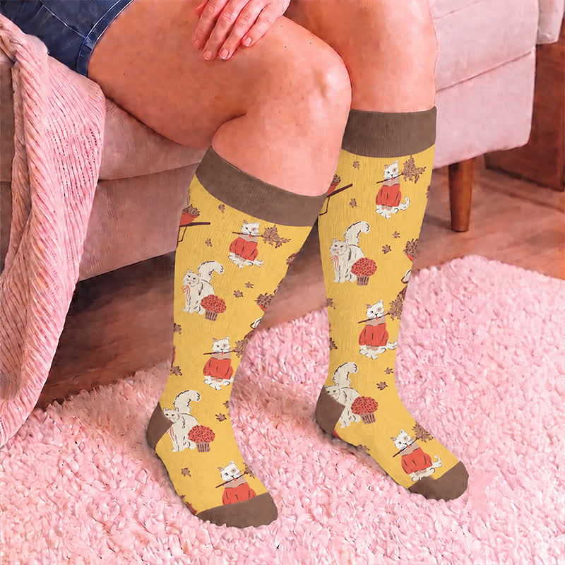 Plus Size Cozy Fall Animals Compression Socks - image 3