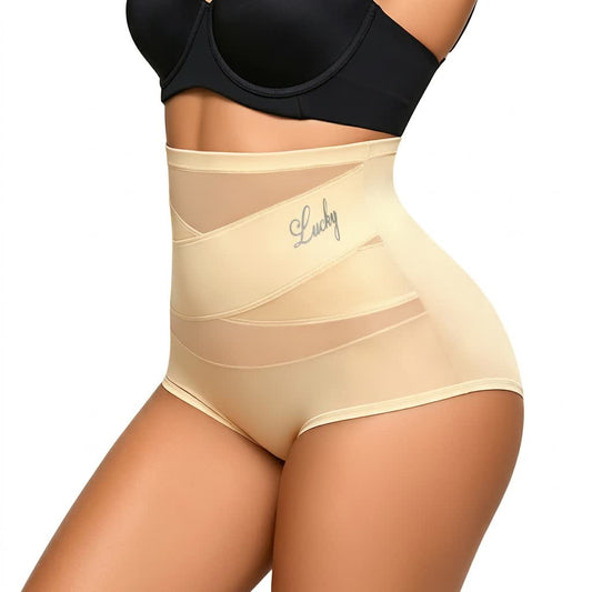 High Waist Sculpting Mesh Panty(2 Packs) - Nude - 5XL - image 0