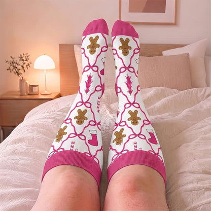 Plus Size Gingerbread Snowman Compression Socks - image 1