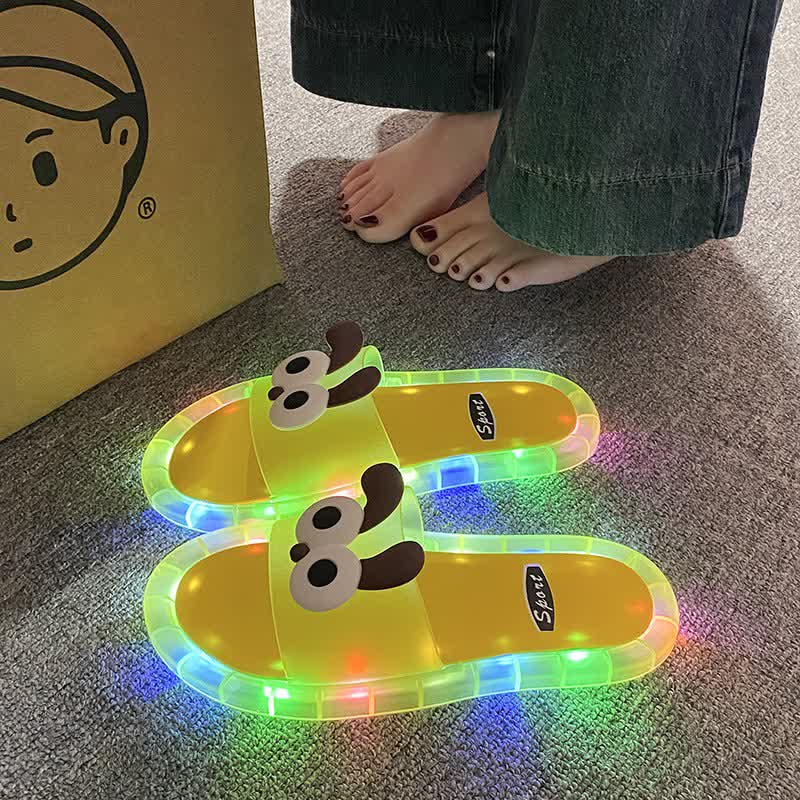 Ear Dog Light Up Jelly Slides - Yellow - Kids EU34–35(3–3.5) - image 0