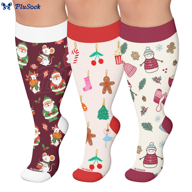 Plus Size Christmas Character Compression Socks - image 0